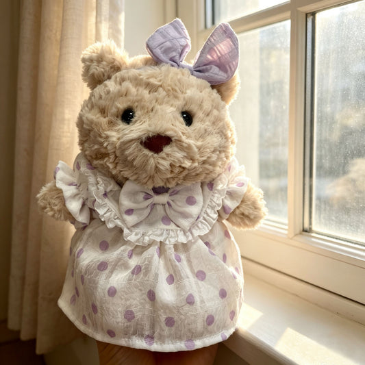 Junior Bartholomew Bear clothes outfits -Lace Collar & Bow Set - Mimiplushoutfits
