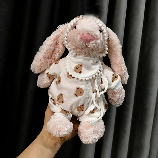 Medium Bashful bunny outfit-  Bear print romper set