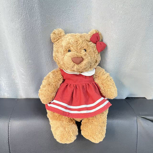 Huge Bartholomew bear outfit-Red stripe dress set