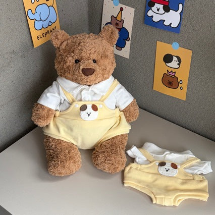 Bartholomew bear cute clothes outfits -Yellow Duckling Overalls Set — image 1 of 2