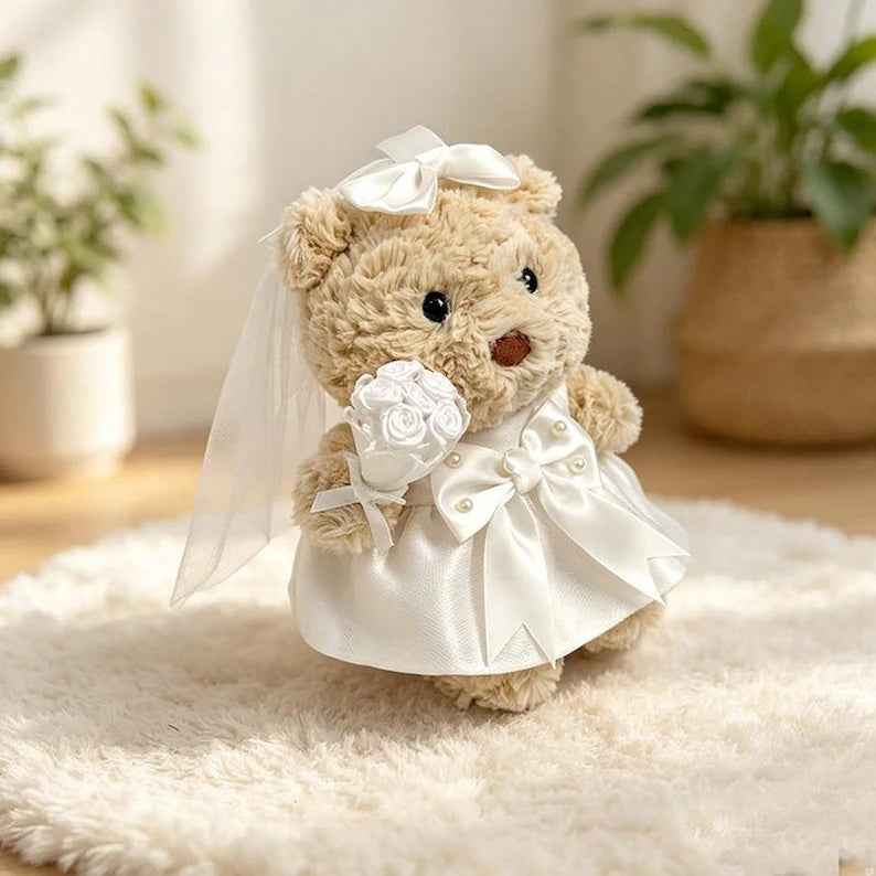 Handmade Junior Bartholomew Bear clothes outfits - Luxury Bridal Wedding Dress