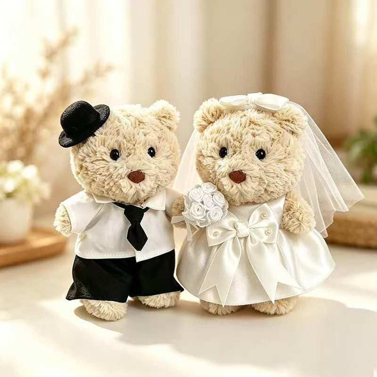 Handmade Junior Bartholomew Bear clothes outfits - Luxury Bridal Wedding Dress