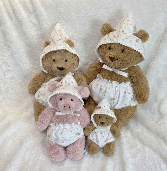 Sleepwear for Jellycat Bartholomew Bear & Bashful Bunny