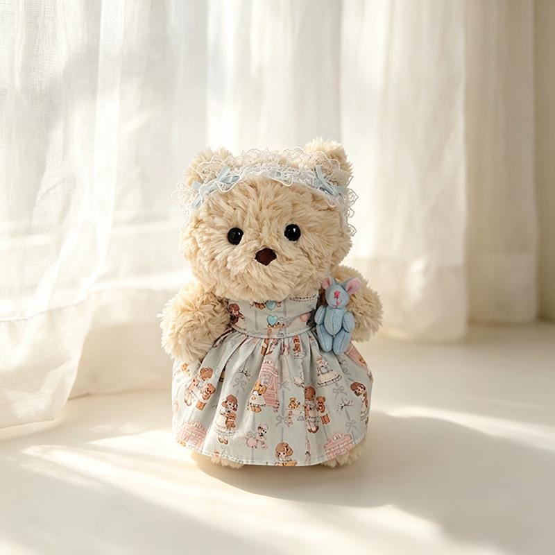 Handmade Junior  Bartholomew Bear, Bashful Bunny Plush Outfits -Tea Dress