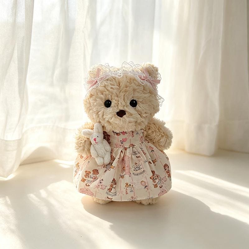 Handmade Junior  Bartholomew Bear, Bashful Bunny Plush Outfits -Tea Dress