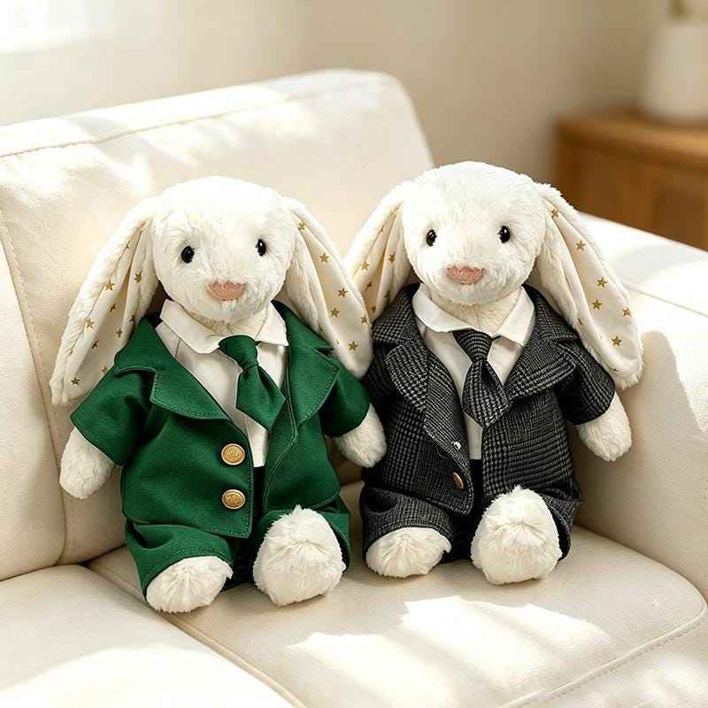 Bashful Bunny Wedding Outfits  Formal Plush Clothing for 10-14 Inch Toys