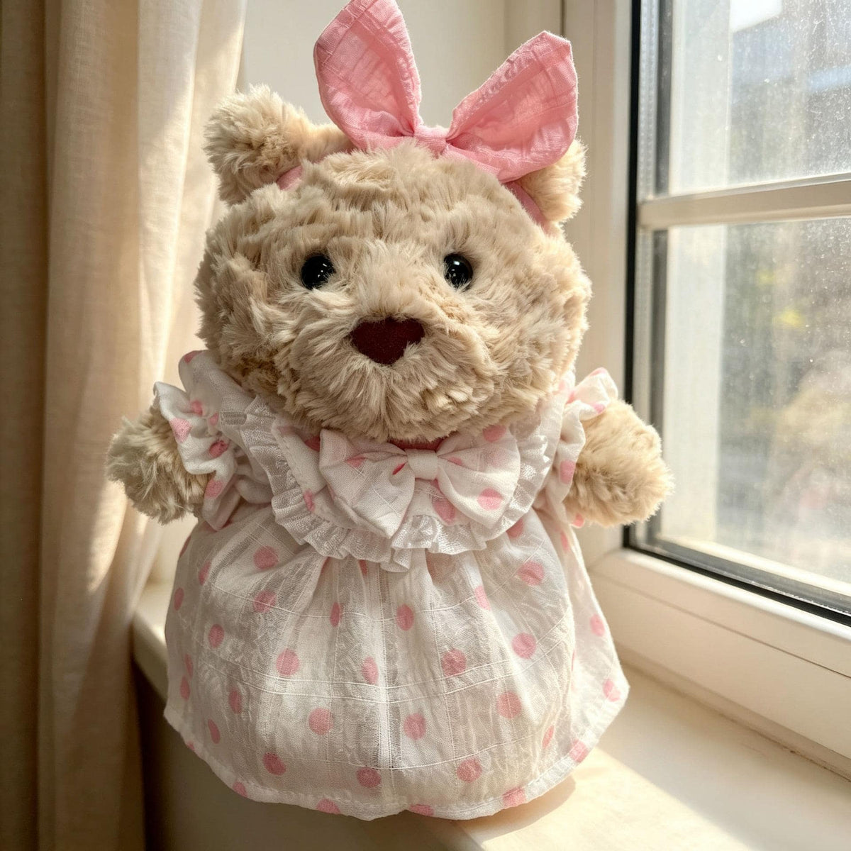 Handmade Junior  Bartholomew Bear, Bashful Bunny Plush Outfits -Tea Dress