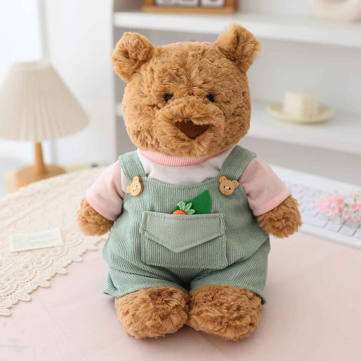 Handmade Bartholomew Bear Corduroy Overalls Outfit,  Teddy Bear Clothes, Plush Doll Dungarees Set, Fits  Medium Large