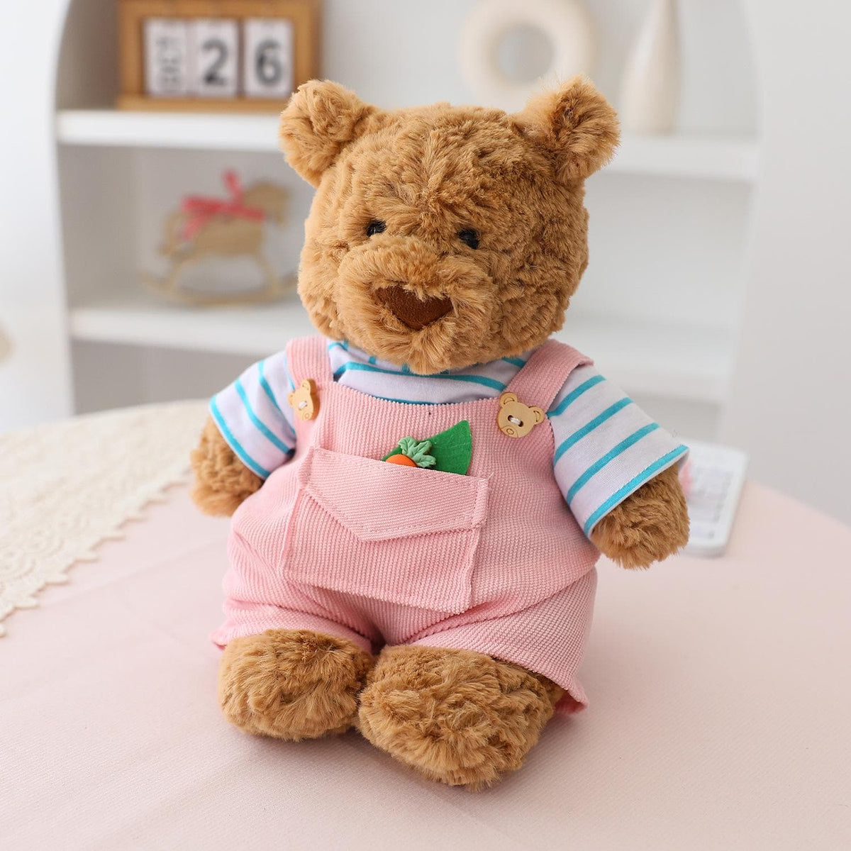 Handmade Bartholomew Bear Corduroy Overalls Outfit,  Teddy Bear Clothes, Plush Doll Dungarees Set, Fits  Medium Large