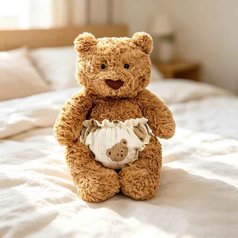 Handmade Plush Bear Print Bloomers - Pajama Diaper Cover Outfits Fits 6-10 Inch Stuffed Animals