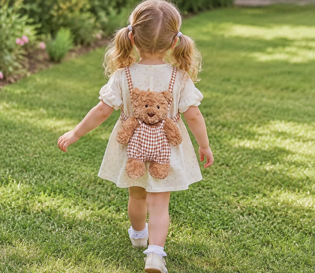 Bartholomew Bear Overalls Outfit  Gingham Plush Clothing (4-22in)