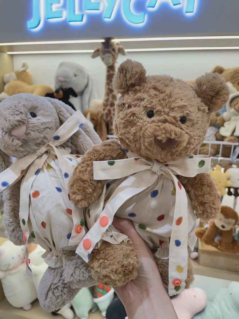 Polka Dot Romper Outfit for 6-inch Plush (Bunny, Bear)