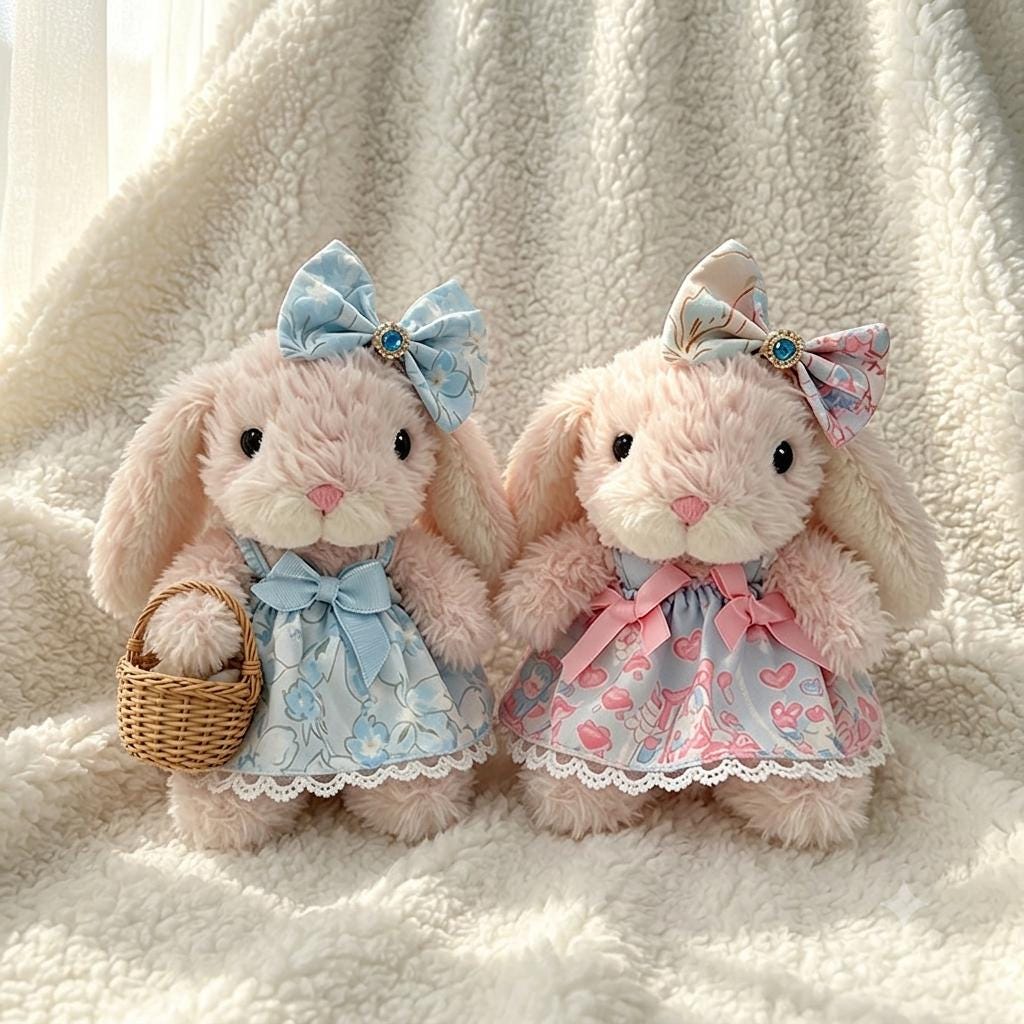 Handmade Yummy  Bunny Plush Outfits -Tea Dress
