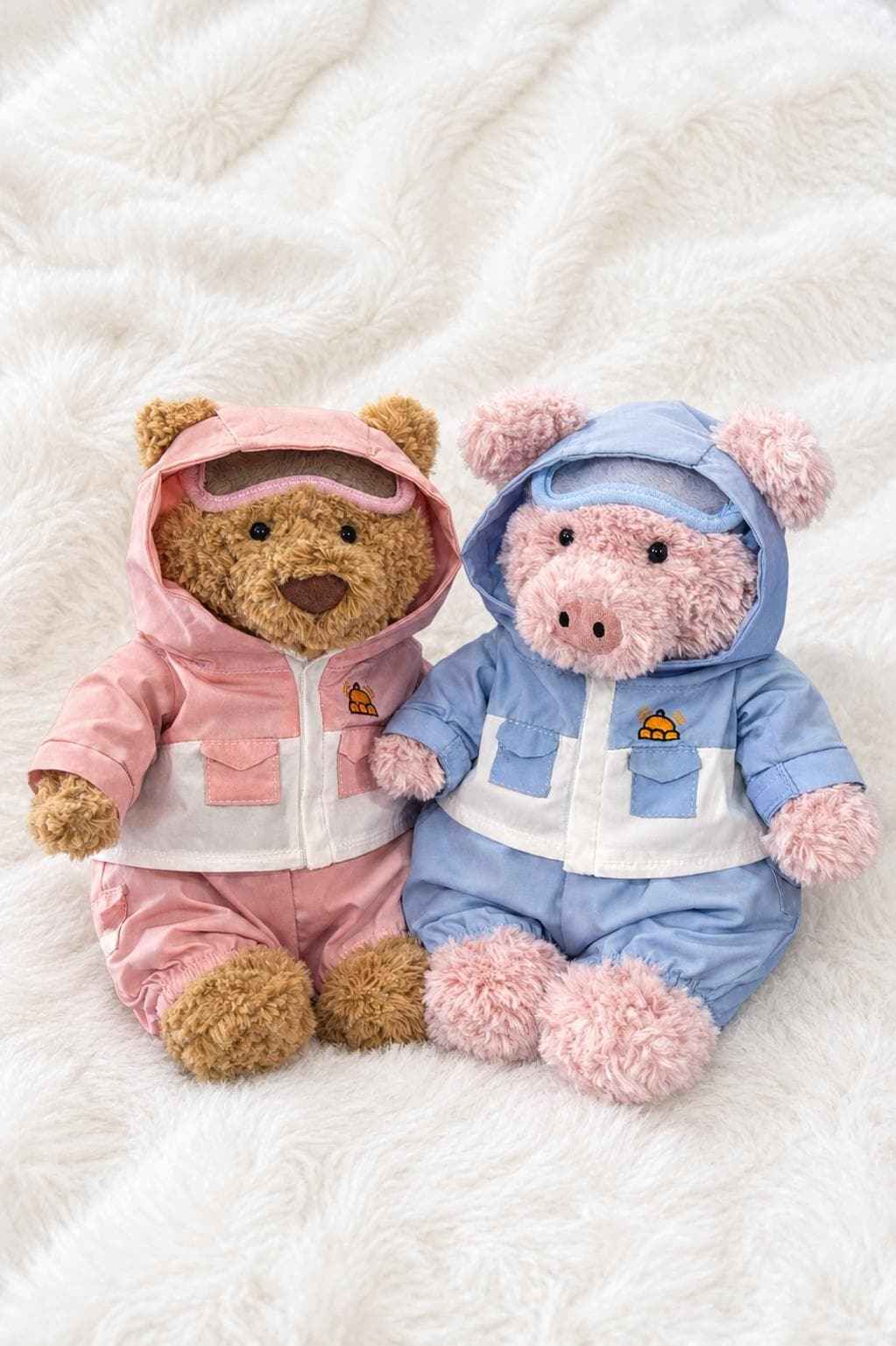 Handmade Bartholomew Bear Ski Suit Outfit, Plush Doll Winter Snowsuit & Goggles Set
