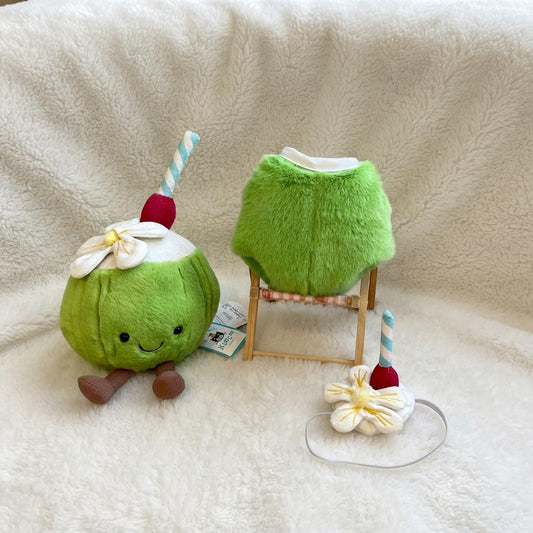 Summer Coconut Outfit for Jellycat Junior Bartholomew Bear & Bashful Bunny – photo 2