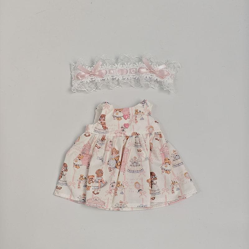 Handmade Junior  Bartholomew Bear, Bashful Bunny Plush Outfits -Tea Dress