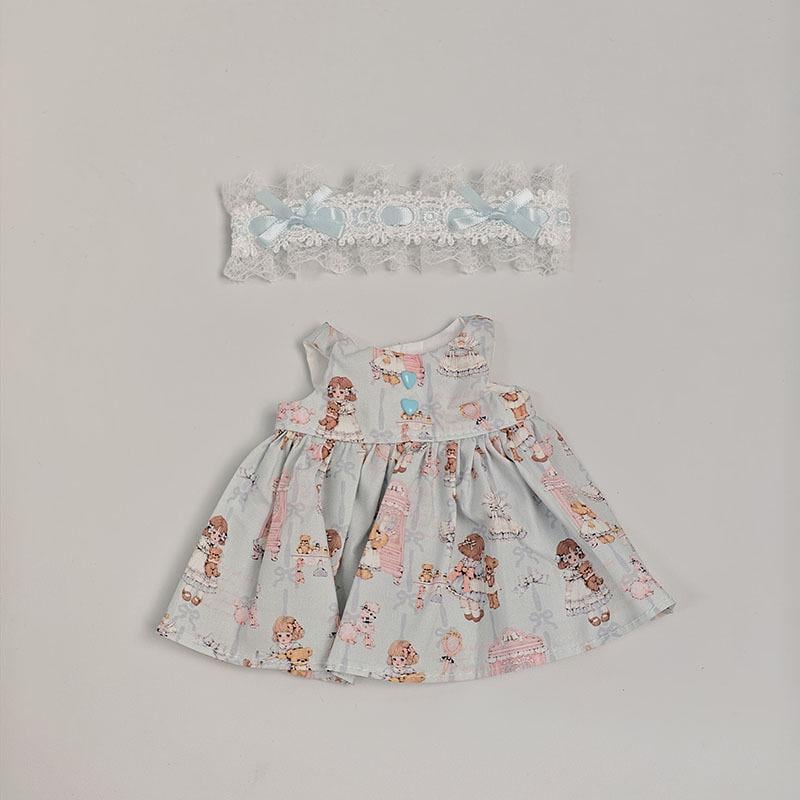 Handmade Junior  Bartholomew Bear, Bashful Bunny Plush Outfits -Tea Dress