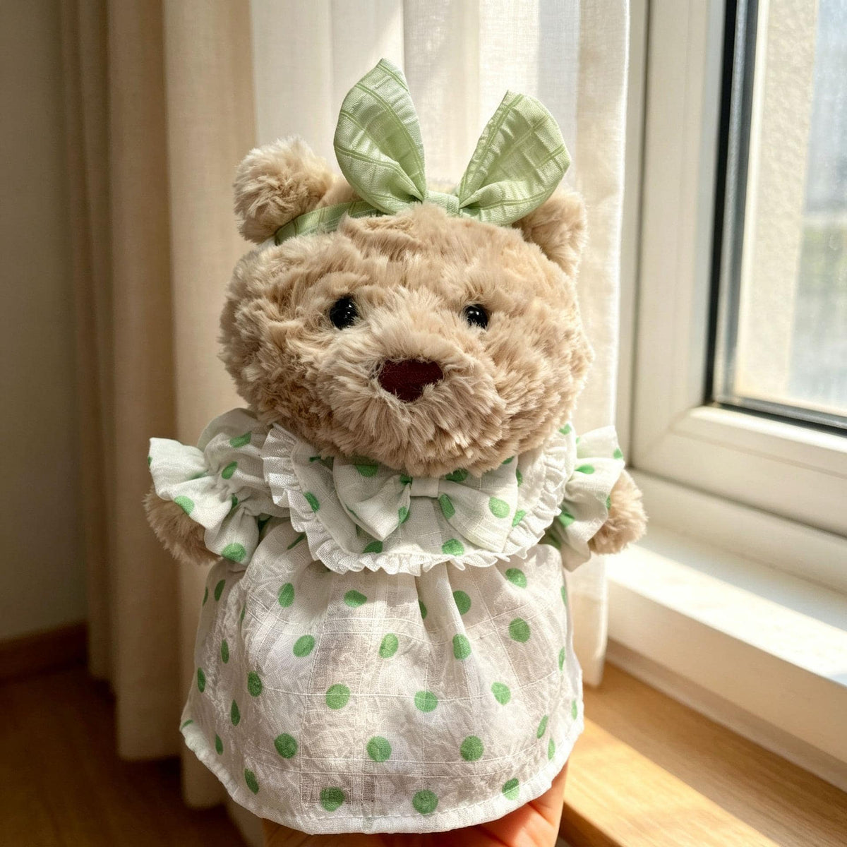 Handmade Junior  Bartholomew Bear, Bashful Bunny Plush Outfits -Tea Dress