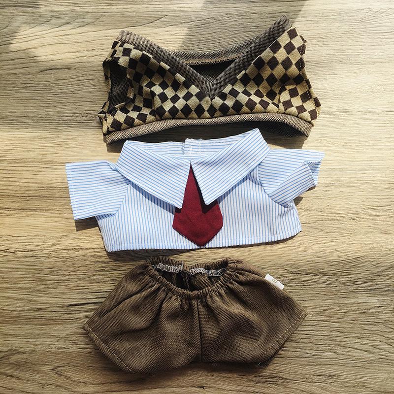 Handmade Bartholomew Bear Gentleman Outfit: 3-Piece Brown Vest Set with Tie, 10 Inch Plush Clothes for Teddy Bear