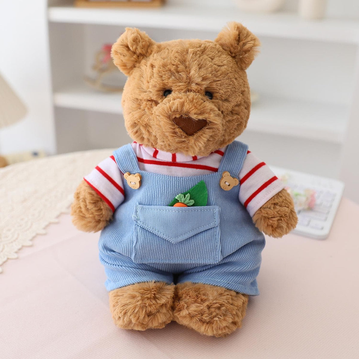 Handmade Bartholomew Bear Corduroy Overalls Outfit,  Teddy Bear Clothes, Plush Doll Dungarees Set, Fits  Medium Large