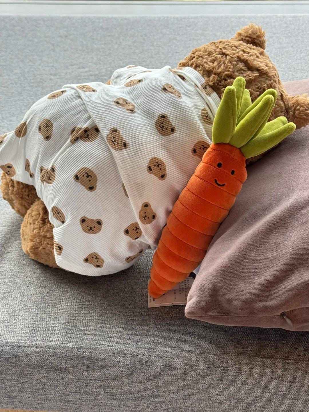 Handmade Bartholomew Bear Pajamas  Bear Face Print Outfit