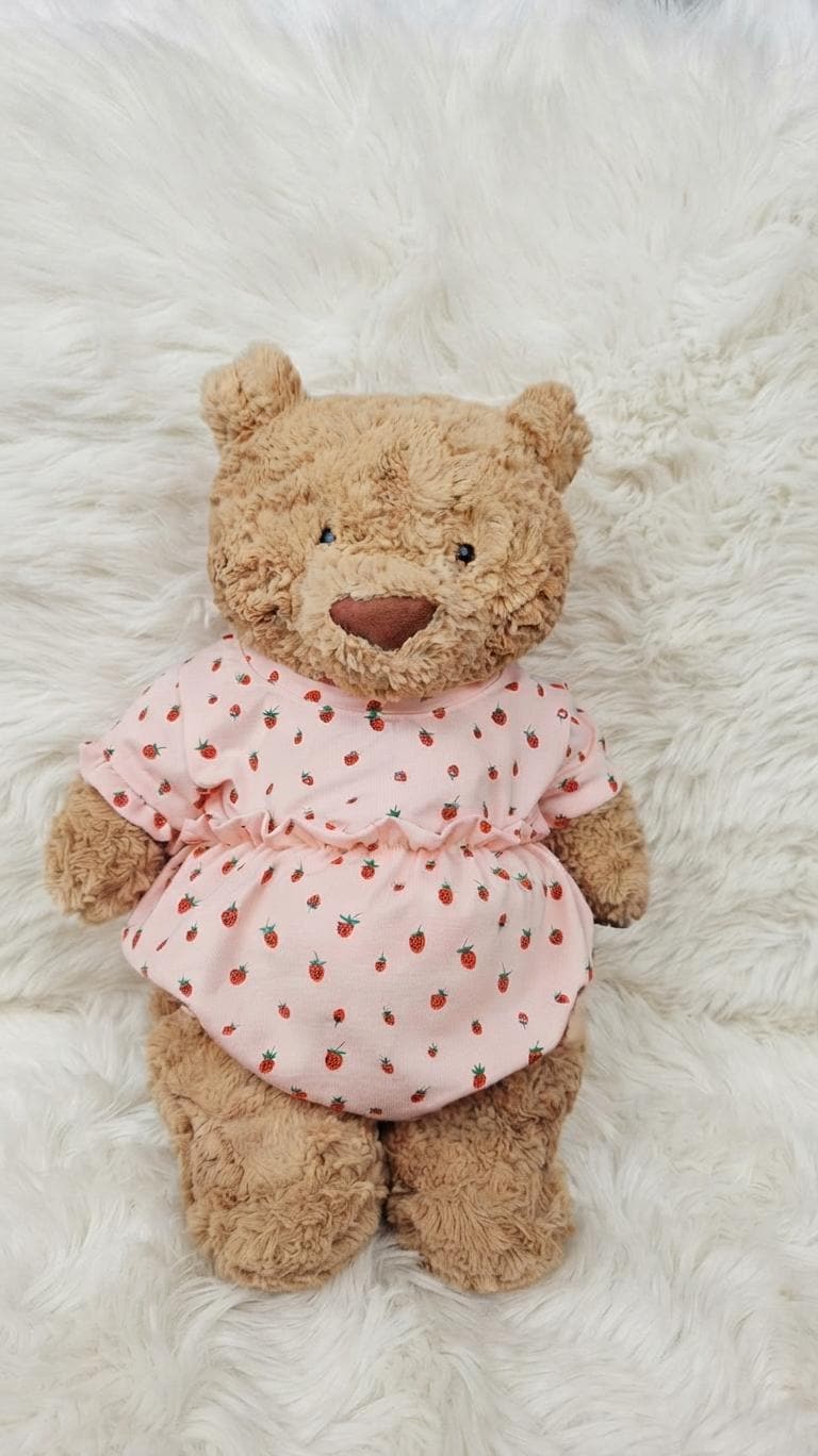 Bartholomew Bear Outfits  Strawberry Print Pajamas for Plush Toys