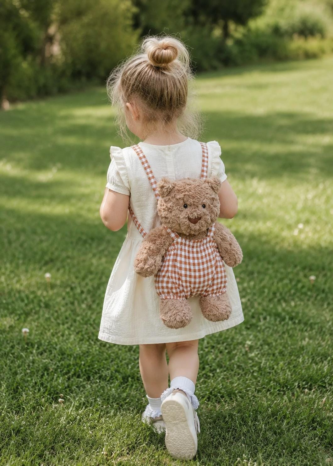 Bartholomew Bear Overalls Outfit  Gingham Plush Clothing (4-22in)