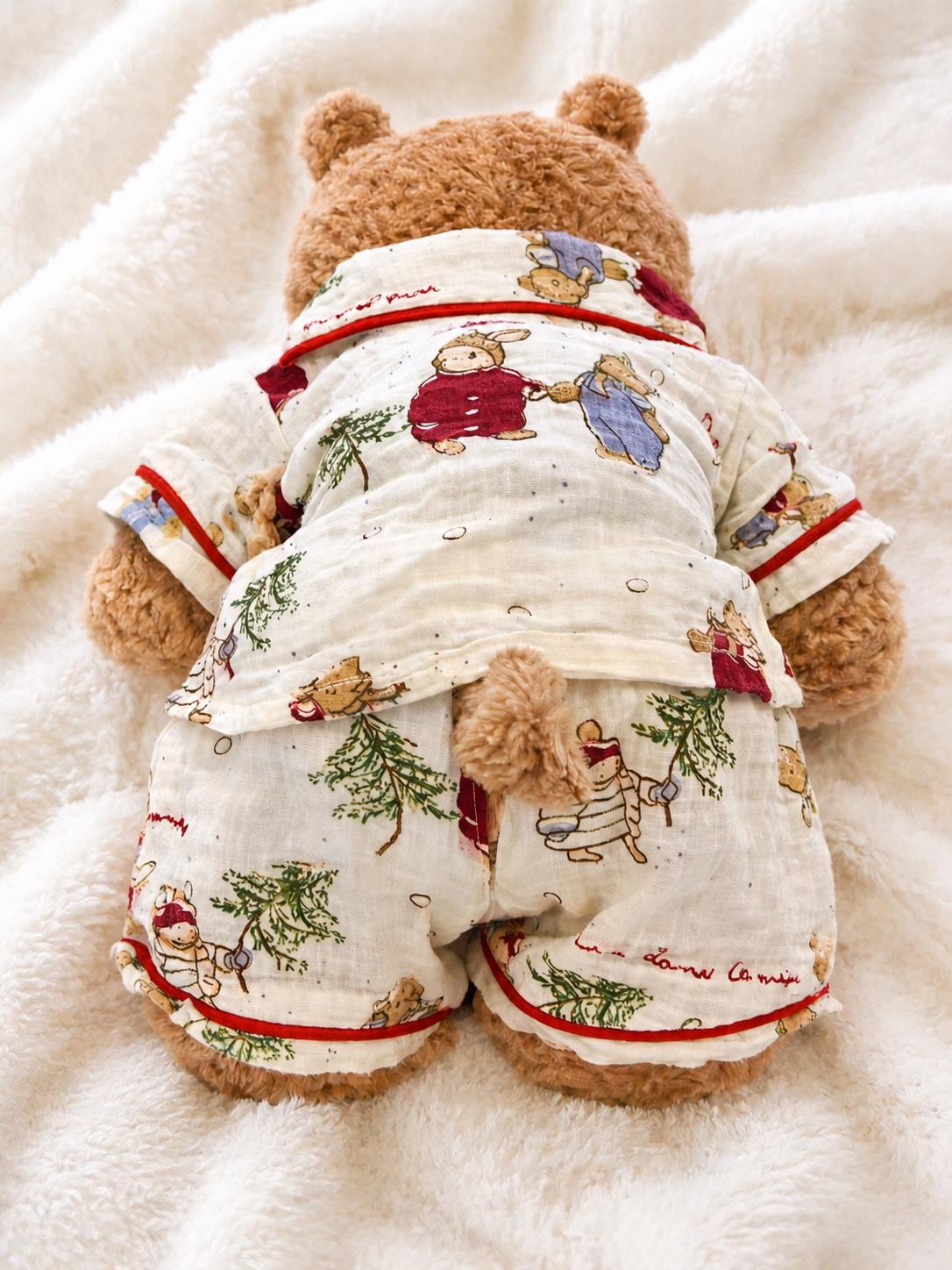 Handmade Christmas Tree Pajamas Outfit for Bartholomew Bear Clothes Plush Sleepwear Nightwear