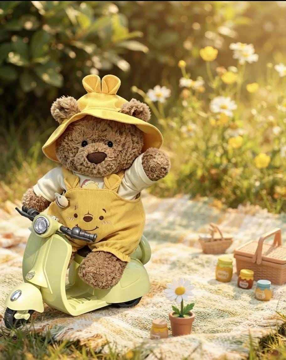 Bartholomew Bear/Bashful Bunny Outfits: Yellow Overalls Set