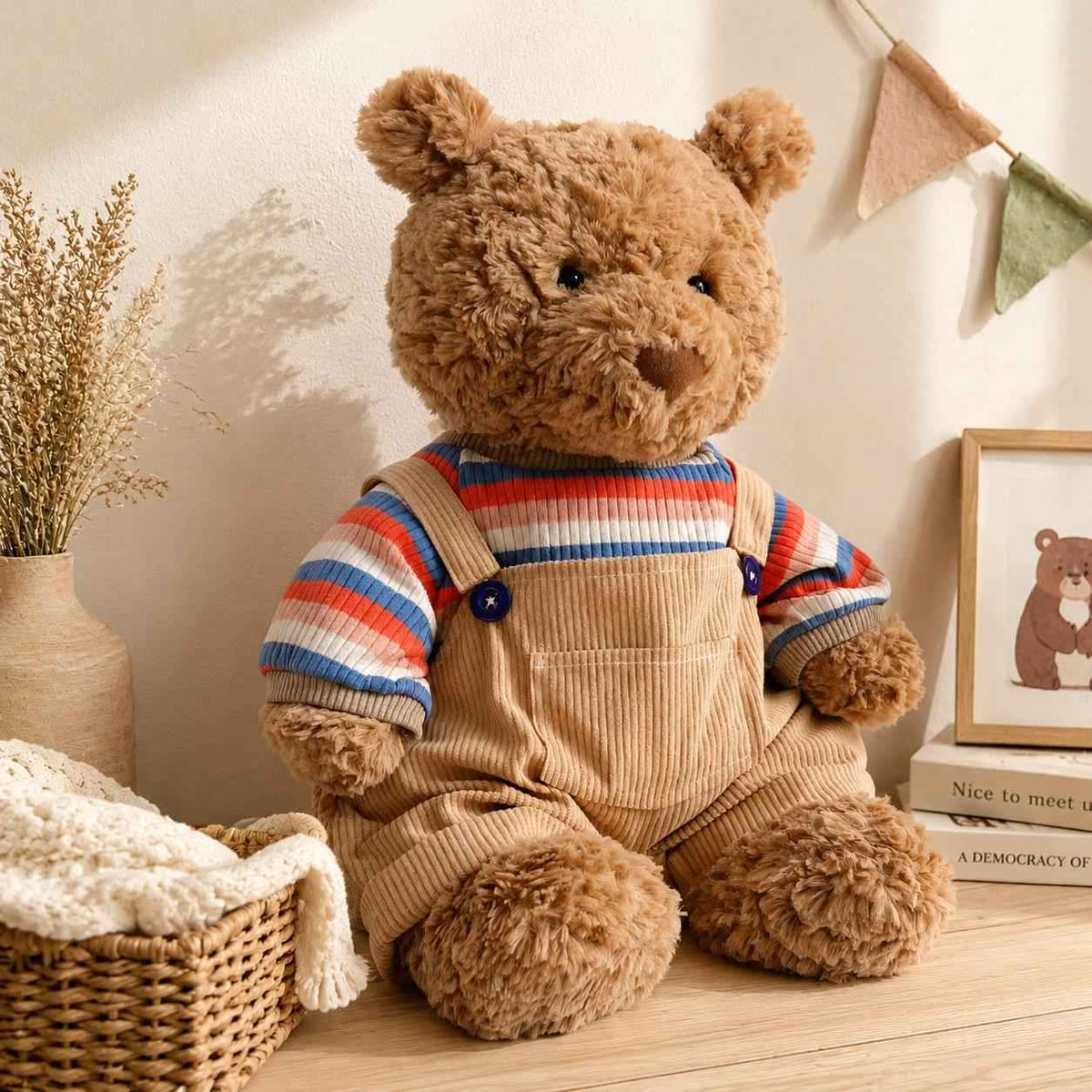 Handmade Bartholomew Bear Overalls Outfit (Enclosed Tail with Cut-Open Option)