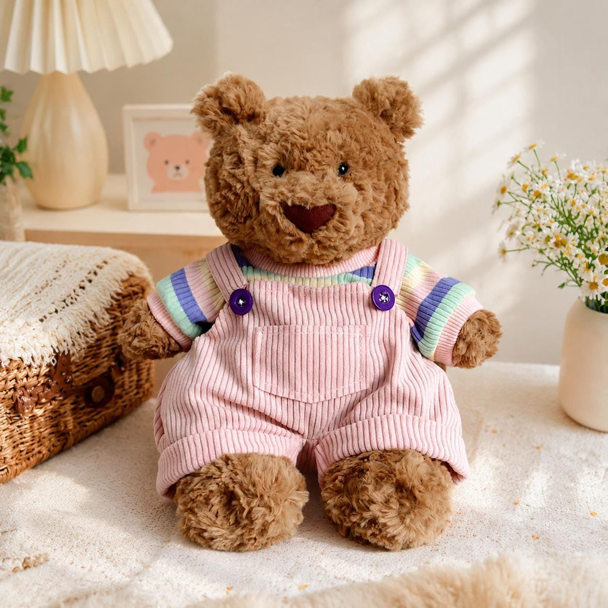 Handmade Bartholomew Bear Overalls Outfit (Enclosed Tail with Cut-Open Option)