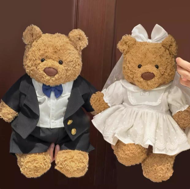 Bartholomew Bear Wedding Outfit Set, Groom Tuxedo, Bride Dress, Plush Toy Apparel