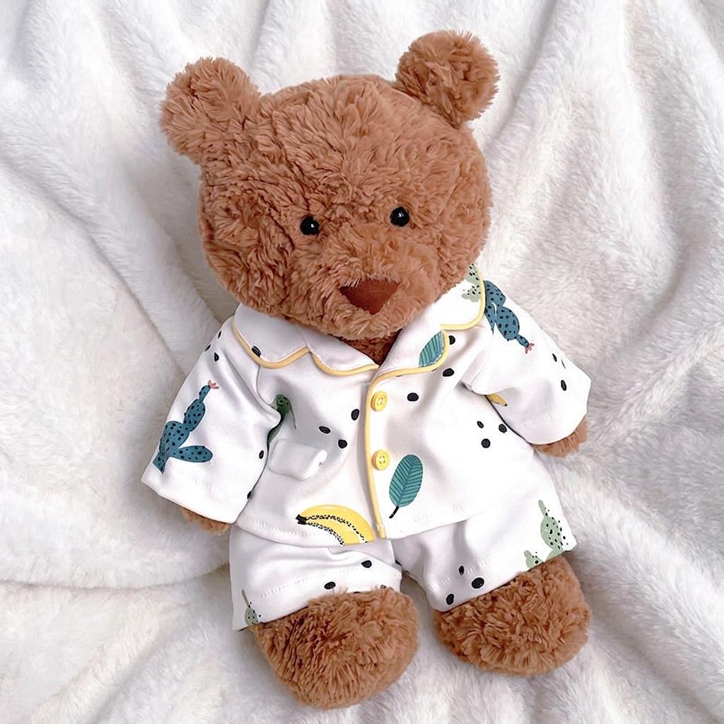 Handmade Bartholomew Bear Pajamas Set Outfit, Sleepwear for Plush Toy Outfit
