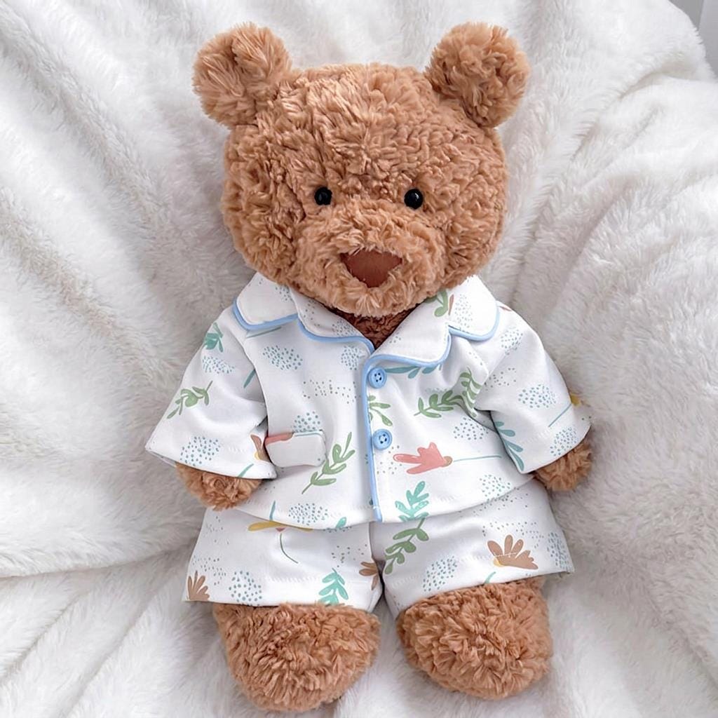 Handmade Bartholomew Bear Pajamas Set Outfit, Sleepwear for Plush Toy Outfit