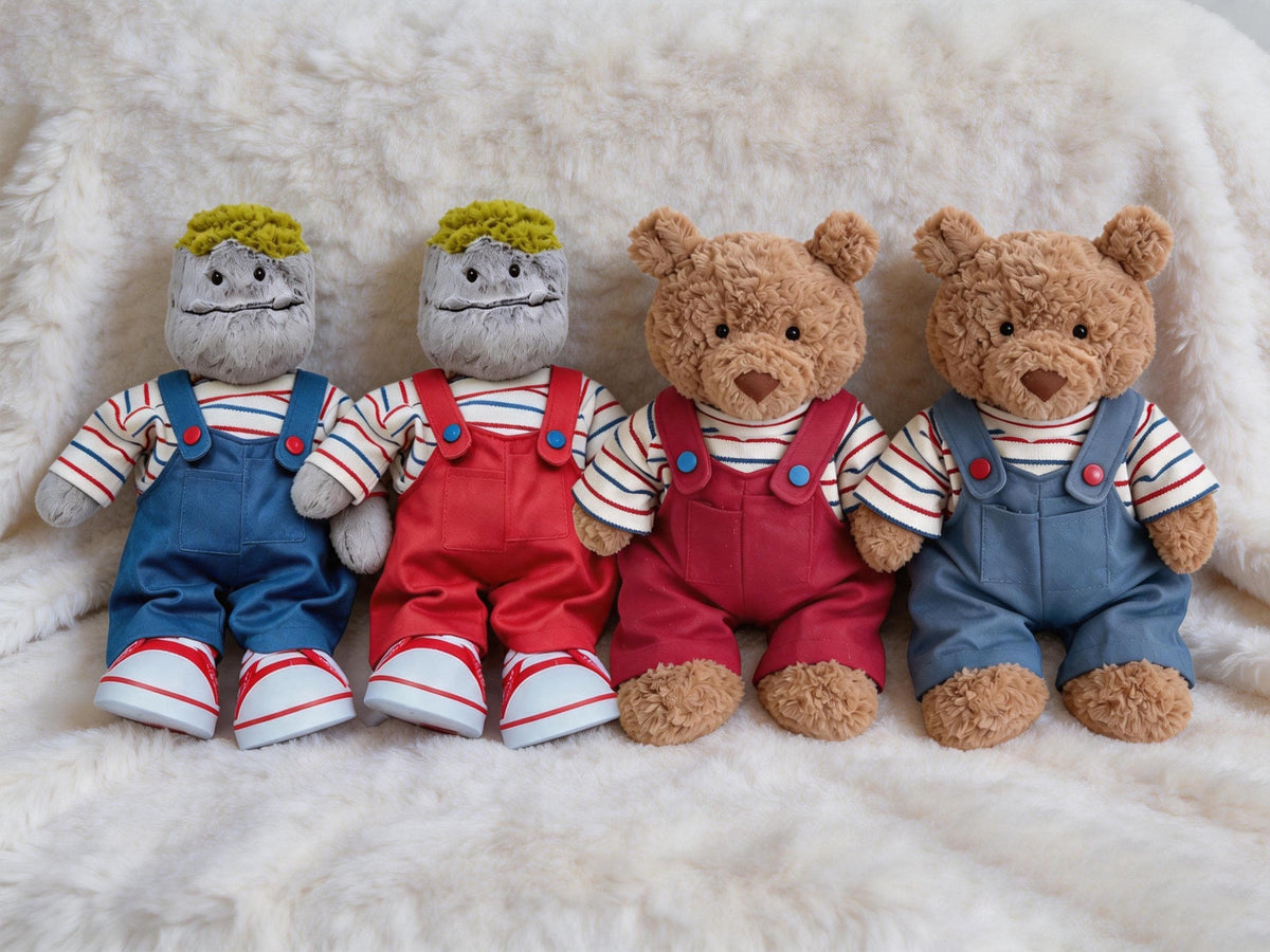Handmade Bartholomew Bear Dungaree Set, Teddy Bear Overalls, Plush Toy Outfit
