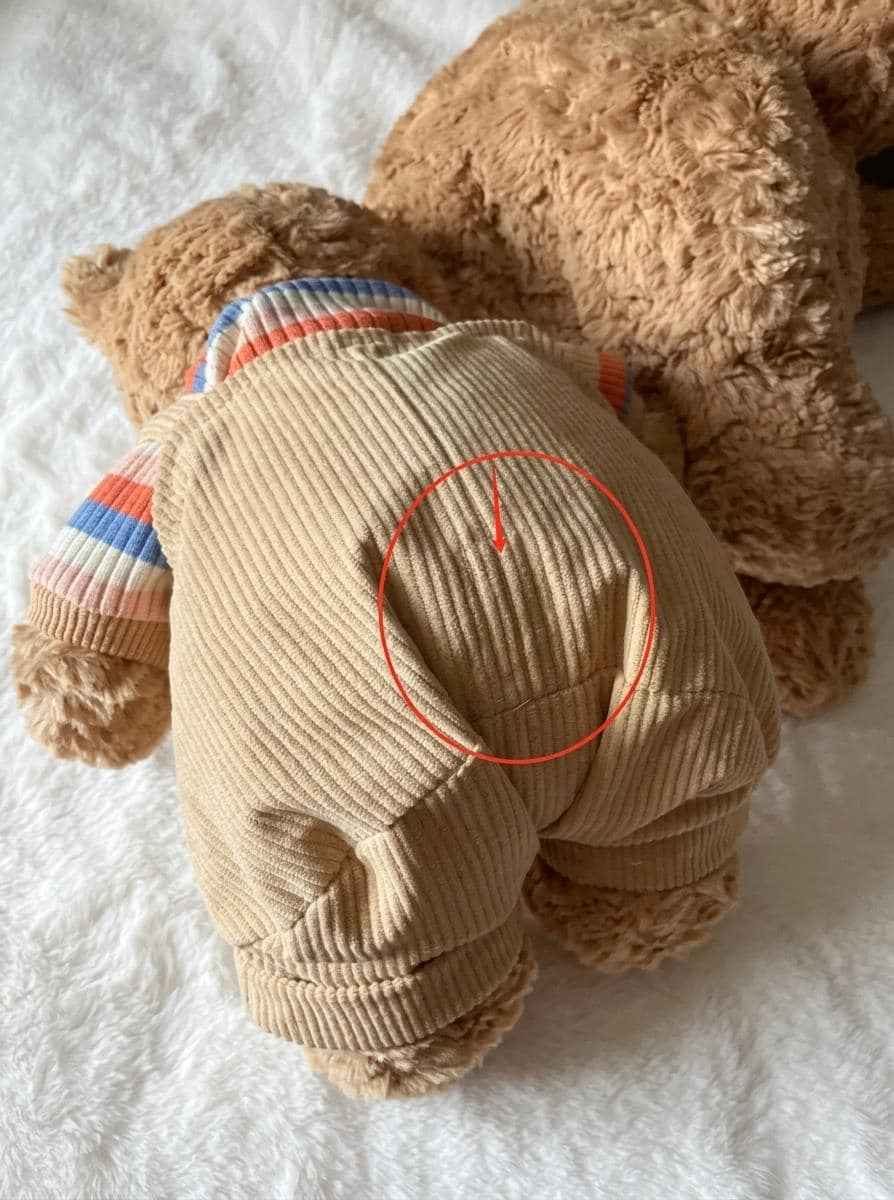 Handmade Bartholomew Bear Overalls Outfit (Enclosed Tail with Cut-Open Option)
