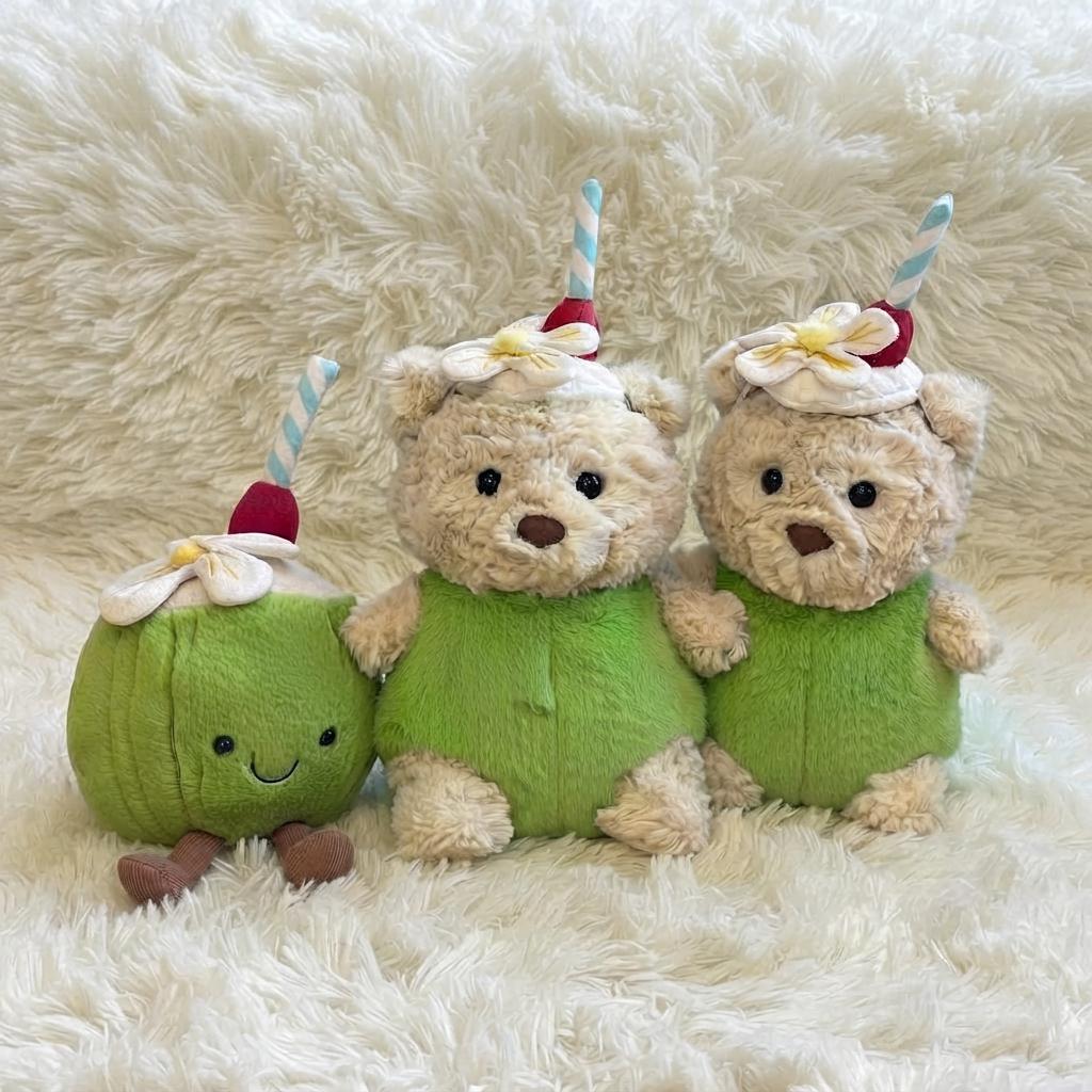 Handmade Bartholomew Bear, Bashful Bunny Plush Outfits  Summer Coconut Style