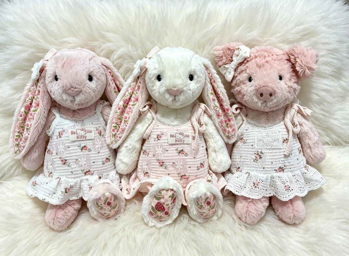 Handmade Floral Clothes for Bartholomew Bear and Bashful Bunny Plush Toys