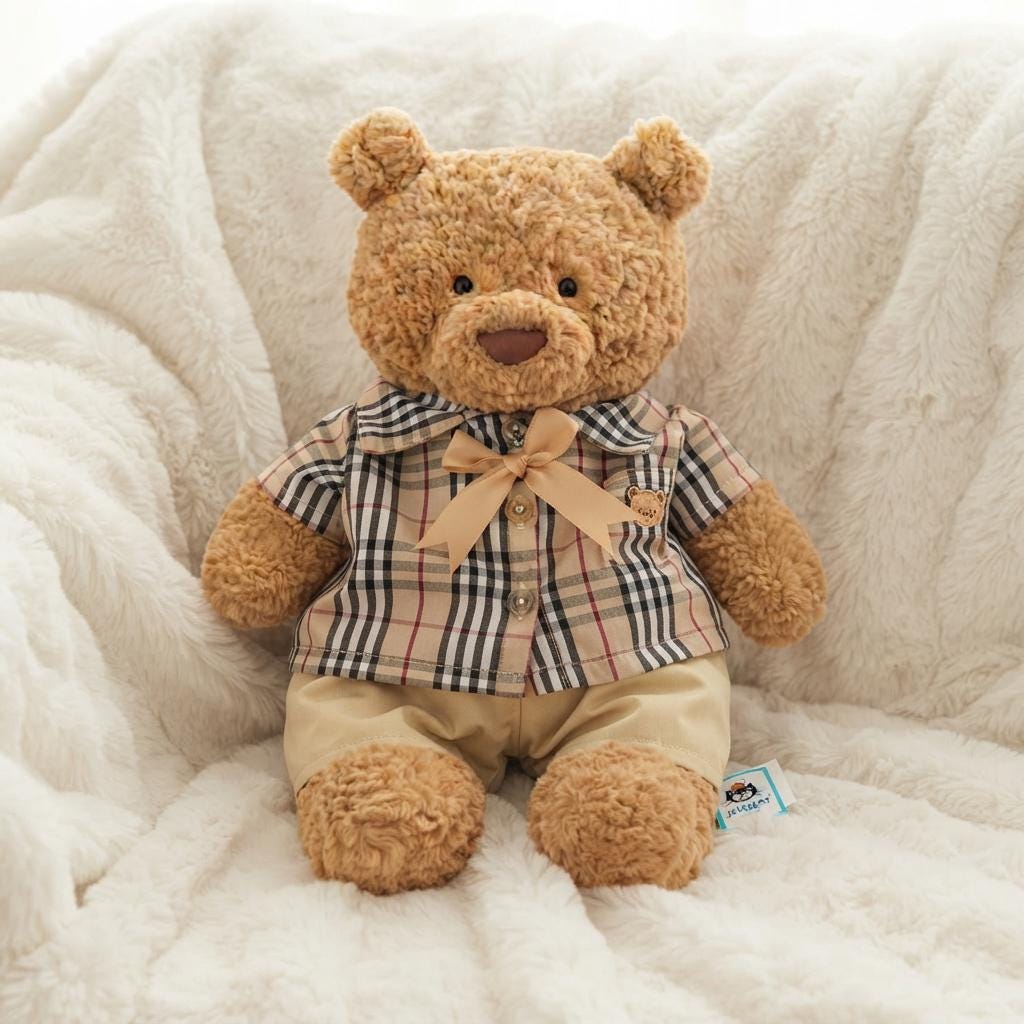 Handmade Bartholomew bear  clothes outfits - Plaid Set
