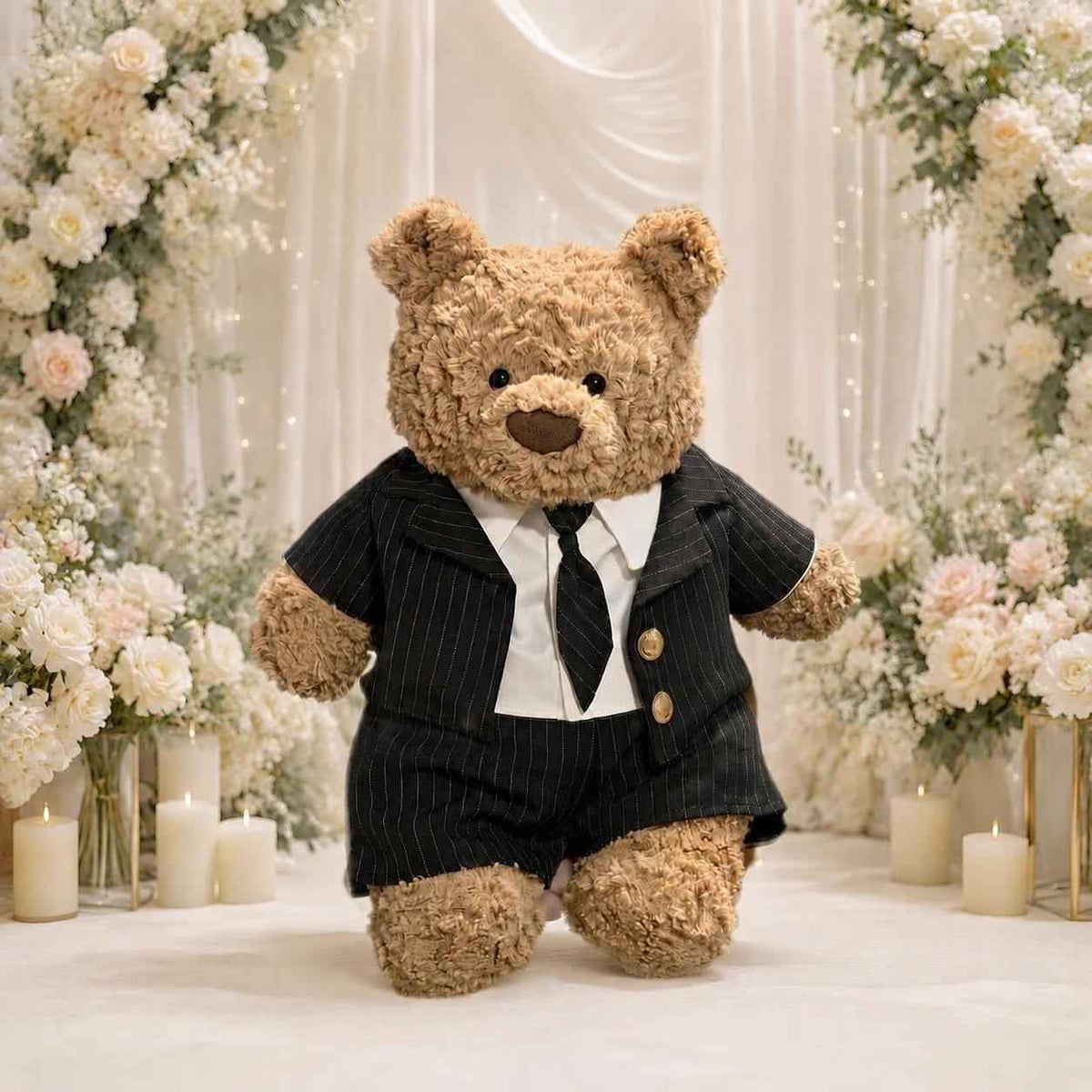 Handmade Bartholomew Bear Wedding Dress and Tuxedo Suit Set, Plush Toy Outfit