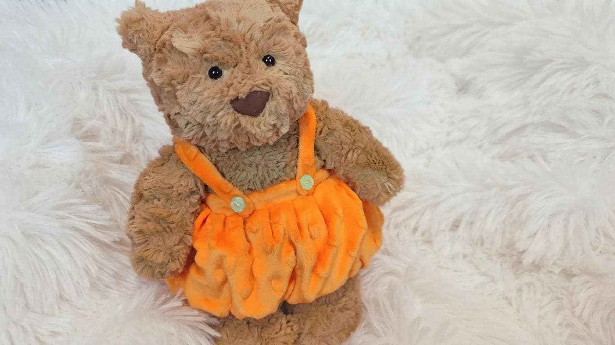 Handmade Pumpkin Overalls for  Bartholomew Bear (28cm / 36cm / 47cm)