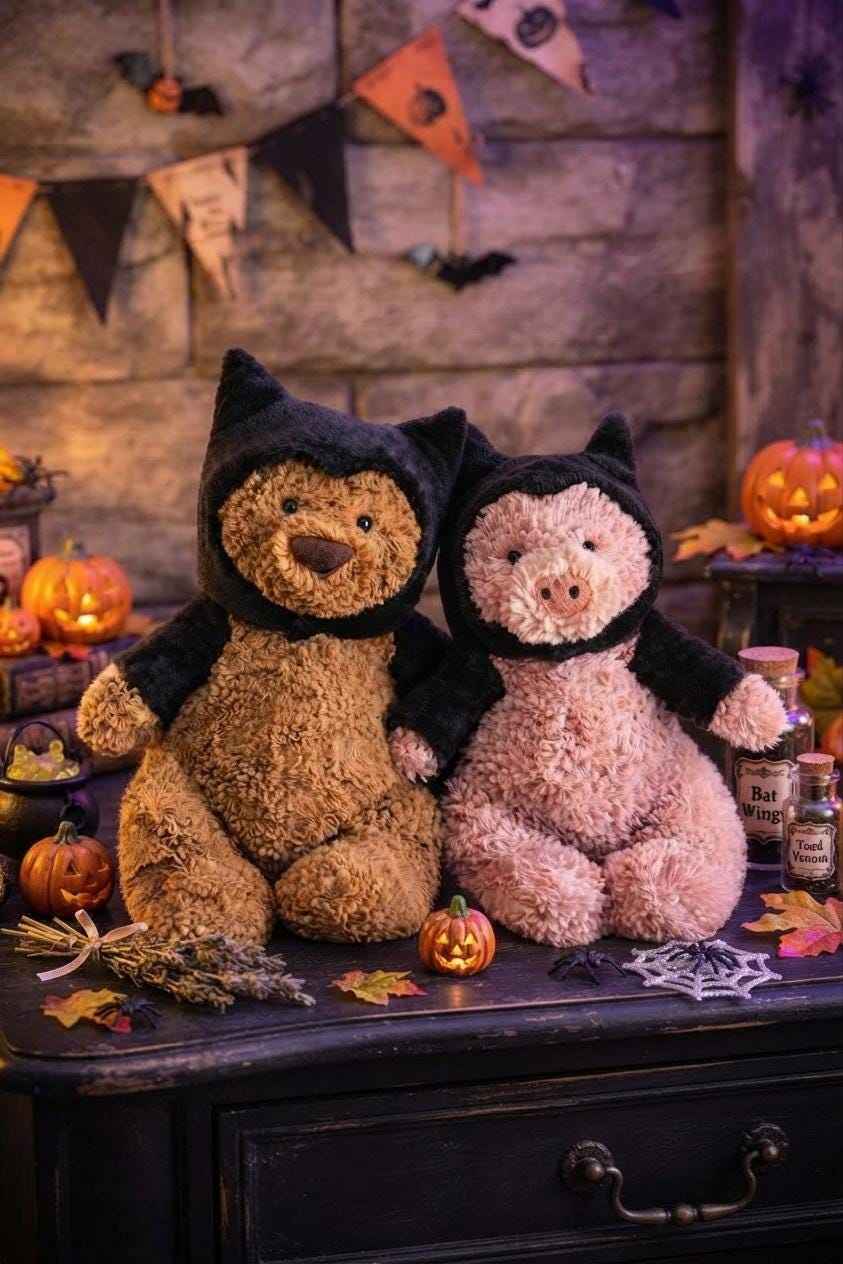 Handmade Bartholomew Bear Bat Costume Outfit  Plush Toy Halloween Clothes