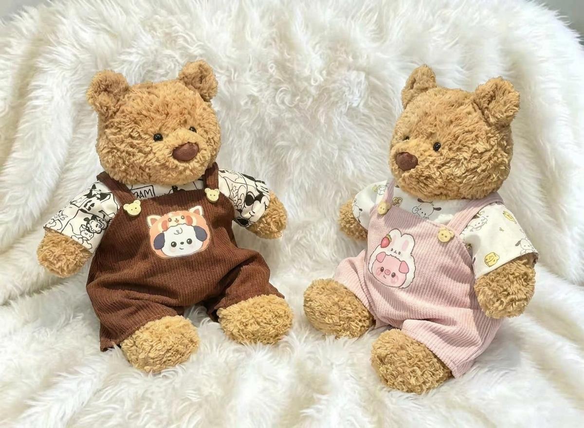 Handmade Corduroy Dungaree Set for Bartholomew Bear, Plush Bear Clothes (6-22" Sizes)