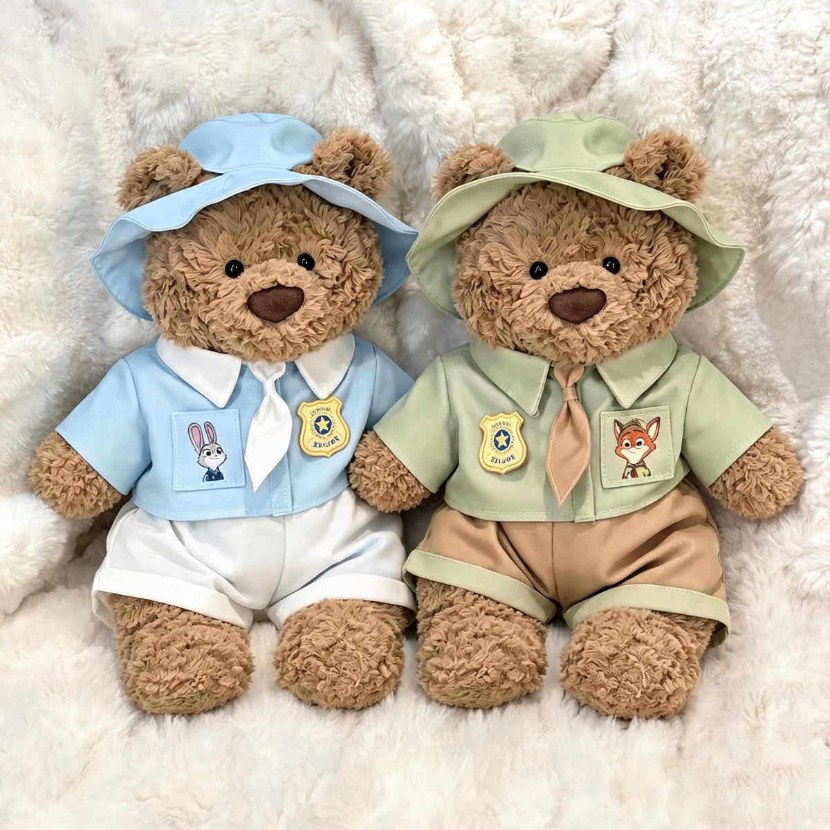 Handmade Bartholomew Bear & Fox Couple Outfit Set
