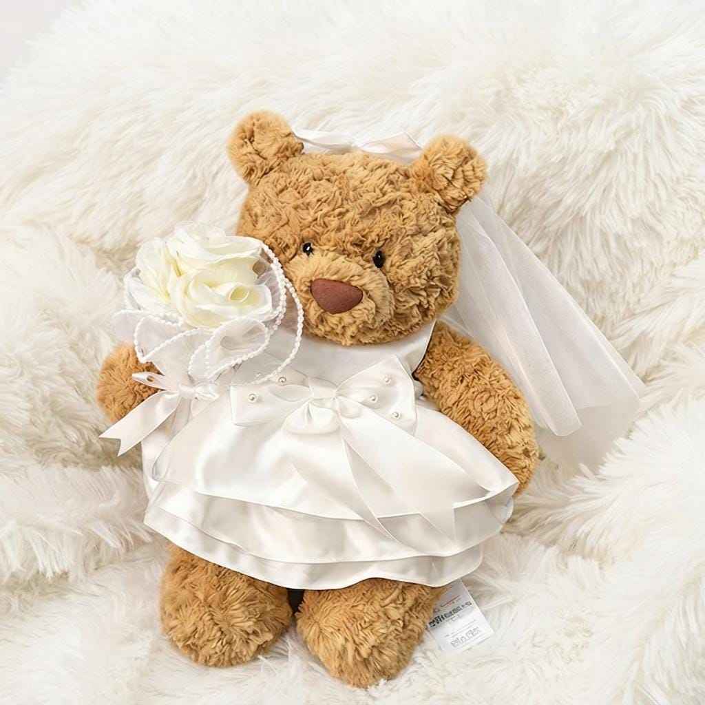 Wedding Dress Outfit for 16in Bartholomew Bear, Vest Bow Tie Set