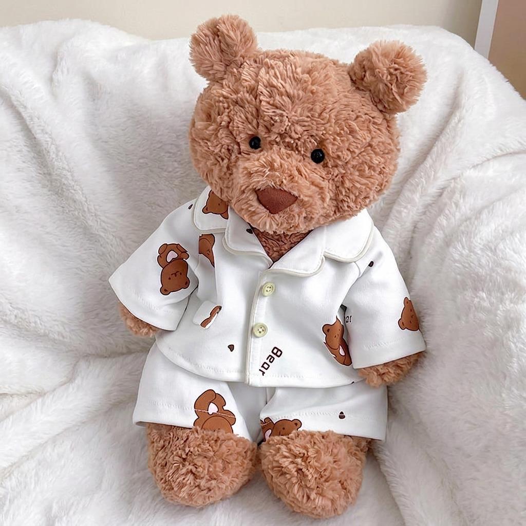 Handmade Bartholomew Bear Pajamas Set Outfit, Sleepwear for Plush Toy Outfit
