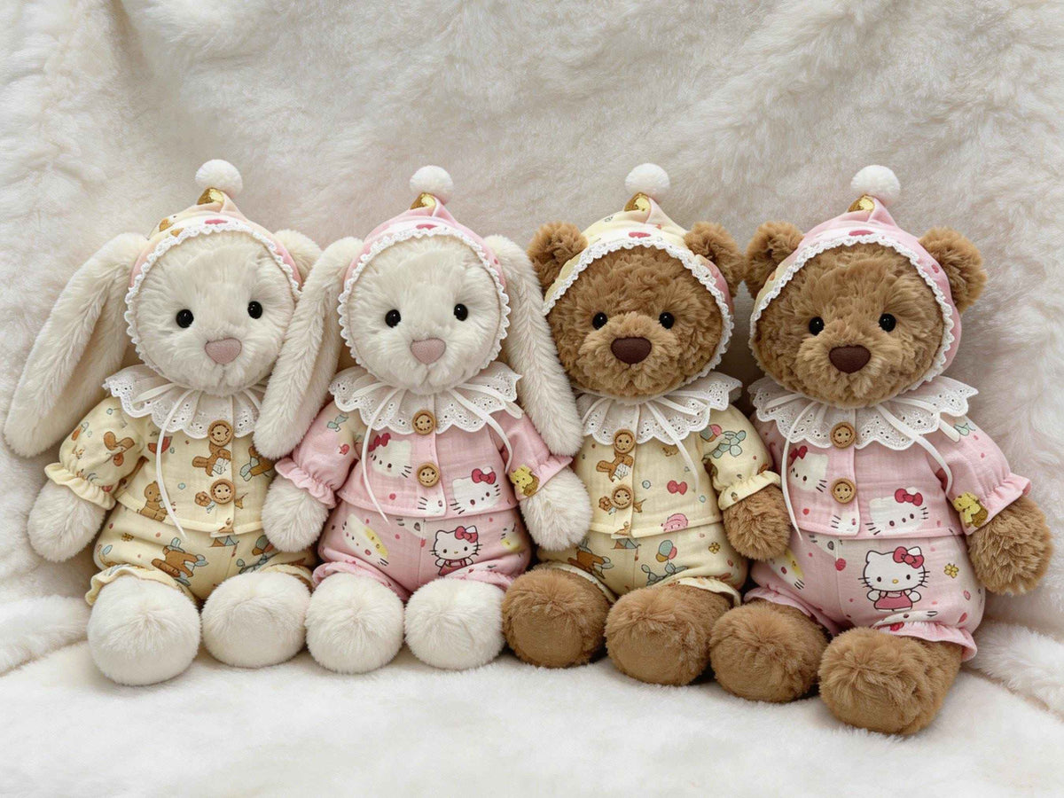 Cozy Loungewear Set for Plush Stuffed Animals  Fits 6-22 Inch Bears, Bunnies