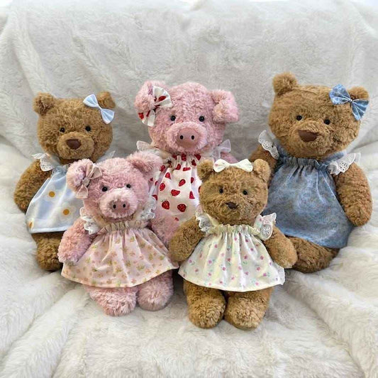Handmade Floral Dress Outfits for Bartholomew Bear, Bashful Bunny (6-22in)