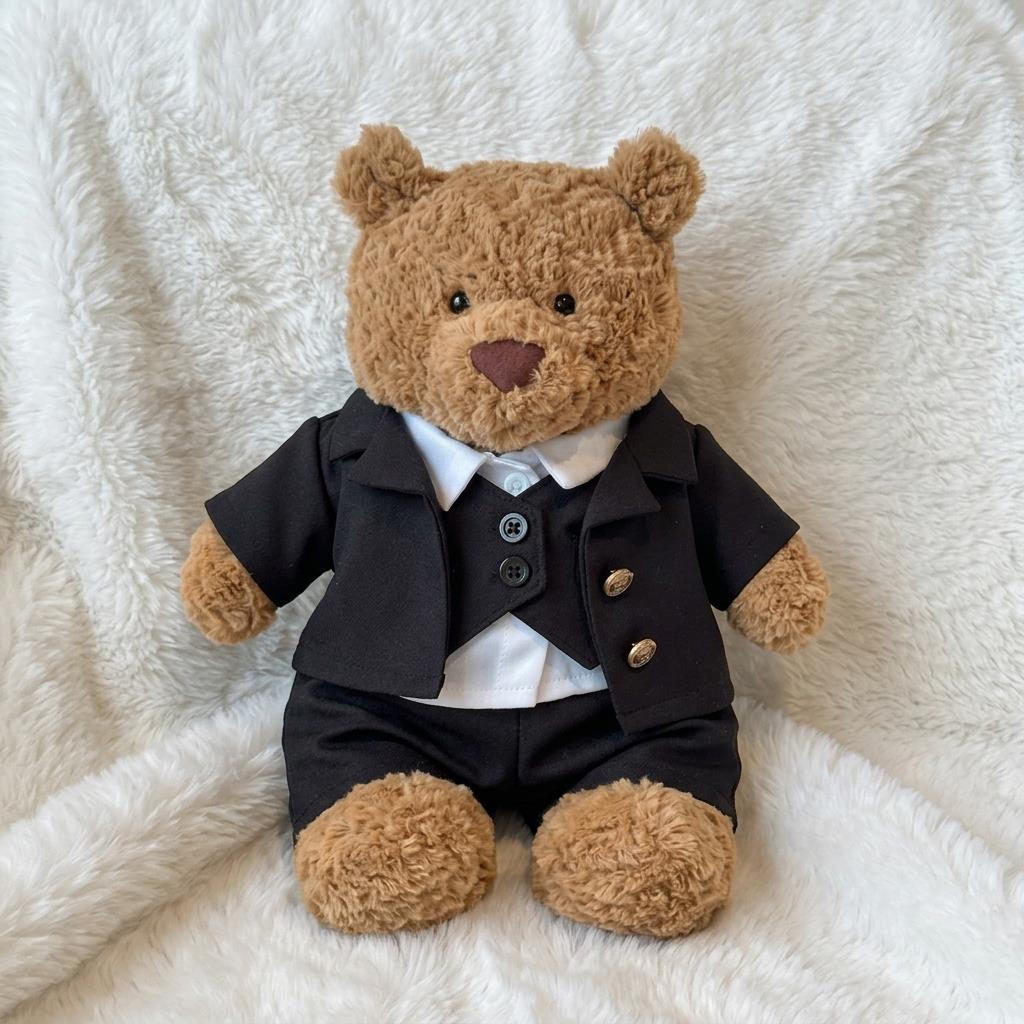 Handmade Bartholomew Bear Wedding Dress and Tuxedo Suit Set, Plush Toy Outfit