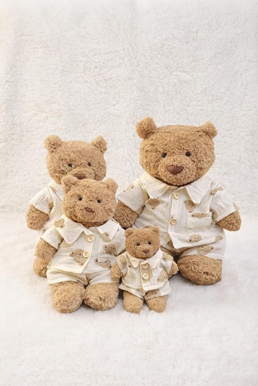 Handmade Bartholomew bear plush custom clothes outfits - Little Bear Sleepwear
